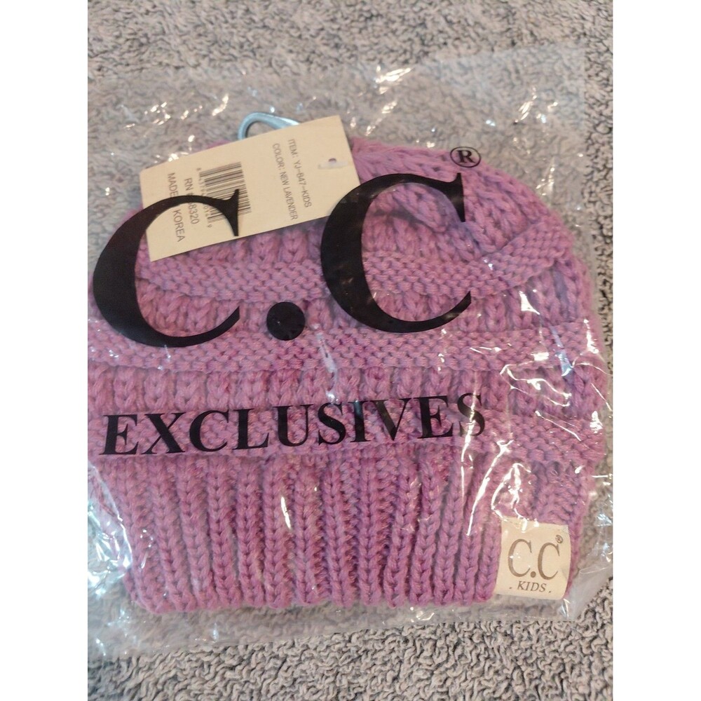 Cc Kids Exclusives Lavendar Osfm Cable Knit Beanie